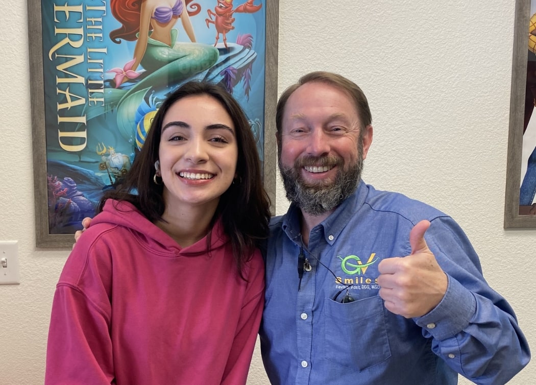 Sacramento airway orthodontists Dr Kevin Adair with a patient