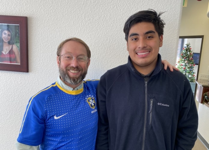 Sacramento airway orthodontist Dr Kevin Adair with a patient